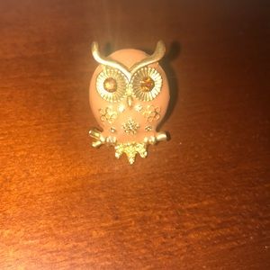 STAINLESS STEEL OWL RING in BRONZE COLOR